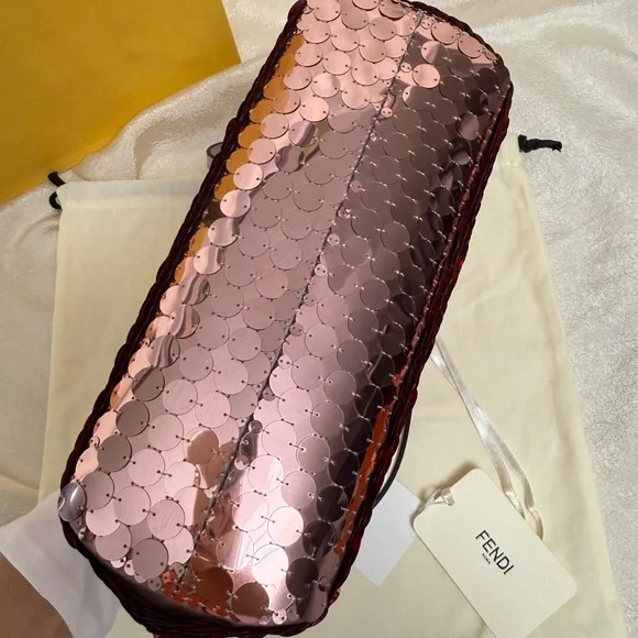 •••SOLD•••New Fendi First Shoulder Sequin Bag in Pink - Picture 10 of 15